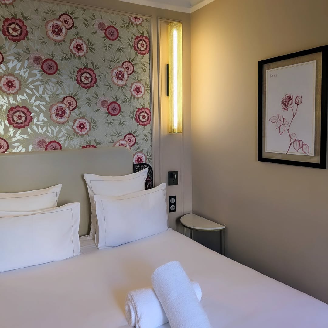 Chambre romantique et confortable de l'hôtel Elsa à Paris