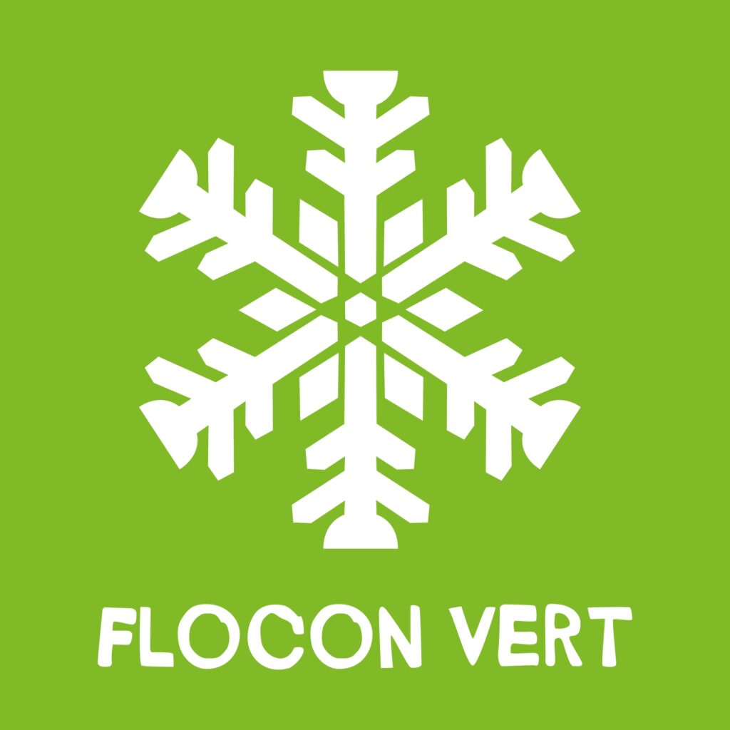 logo du label flocon vert récompensant les stations des alpes proposant des solutions éco-responsables