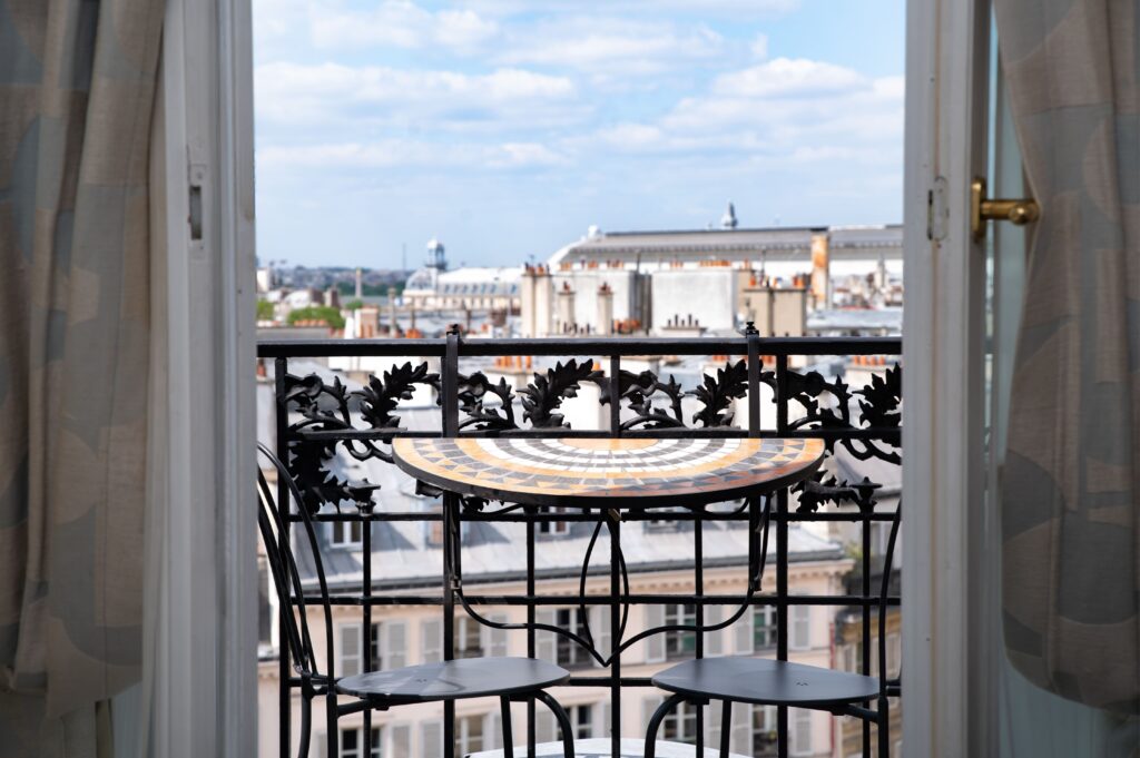 Private balcony with Paris rooftops view