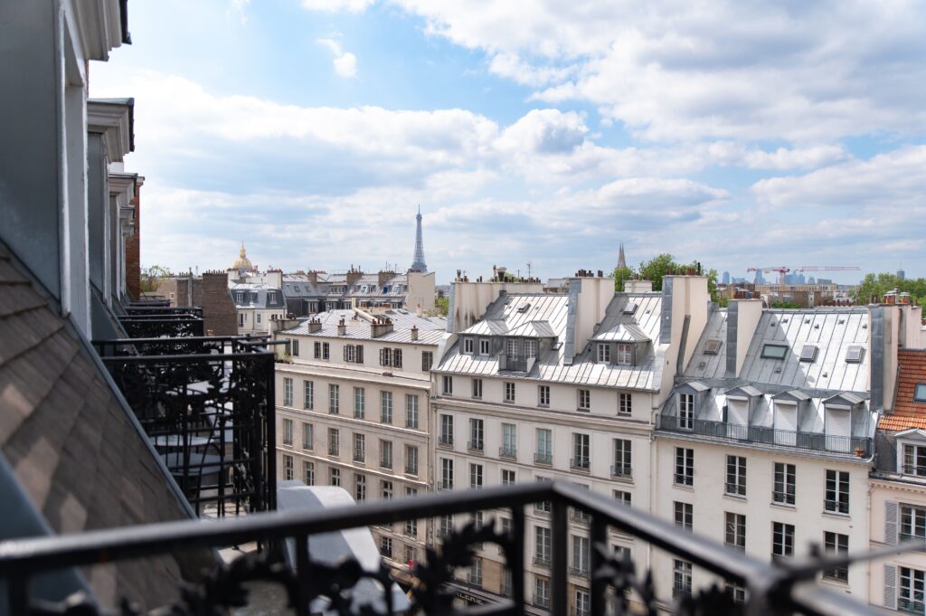 View from a suite with the Eiffel Tower in the background