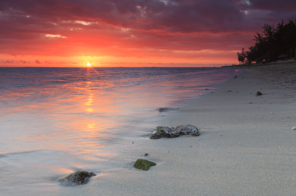 sunset in mauritius