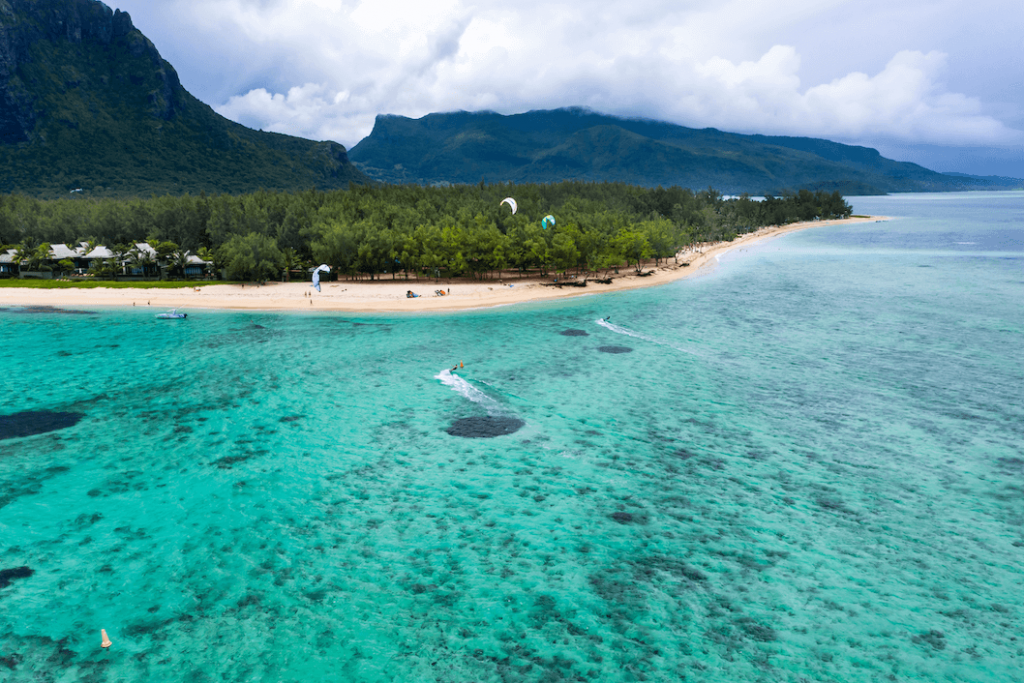 kite surfer a l'ile maurice