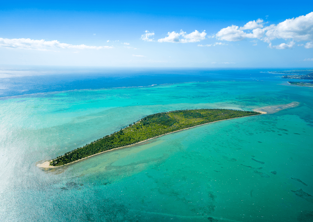 mauritian island from the sky