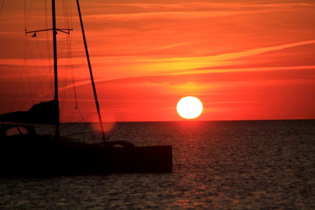 sunset in mauritius