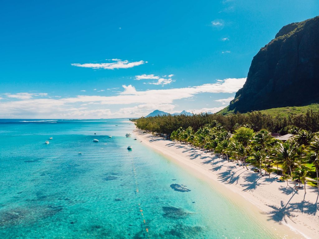 View of mauritius from the sky