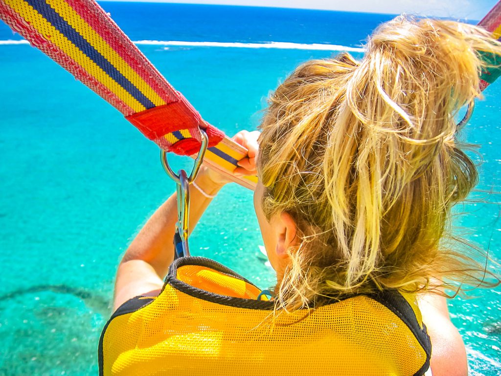 Sky diving in mauritius