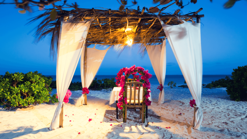 romantic diner in mauritius