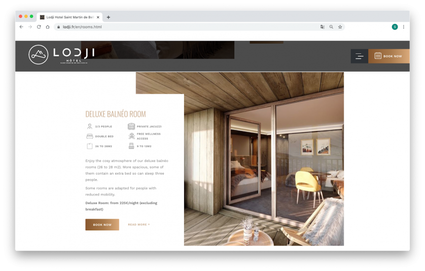 site internet Lodji Hôtel