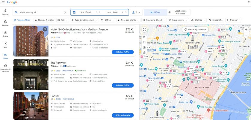 Hotel Ads on Google Travel Hotel Search