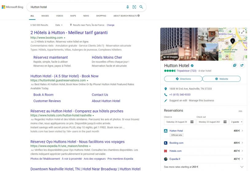 publicité Metasearch